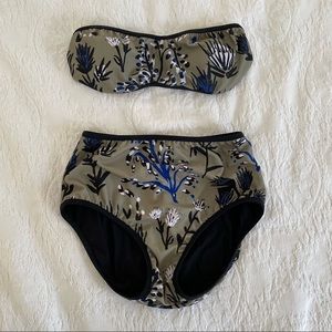 Thief & Bandit bandeau top & high waisted waisted swimsuit bikini set - large